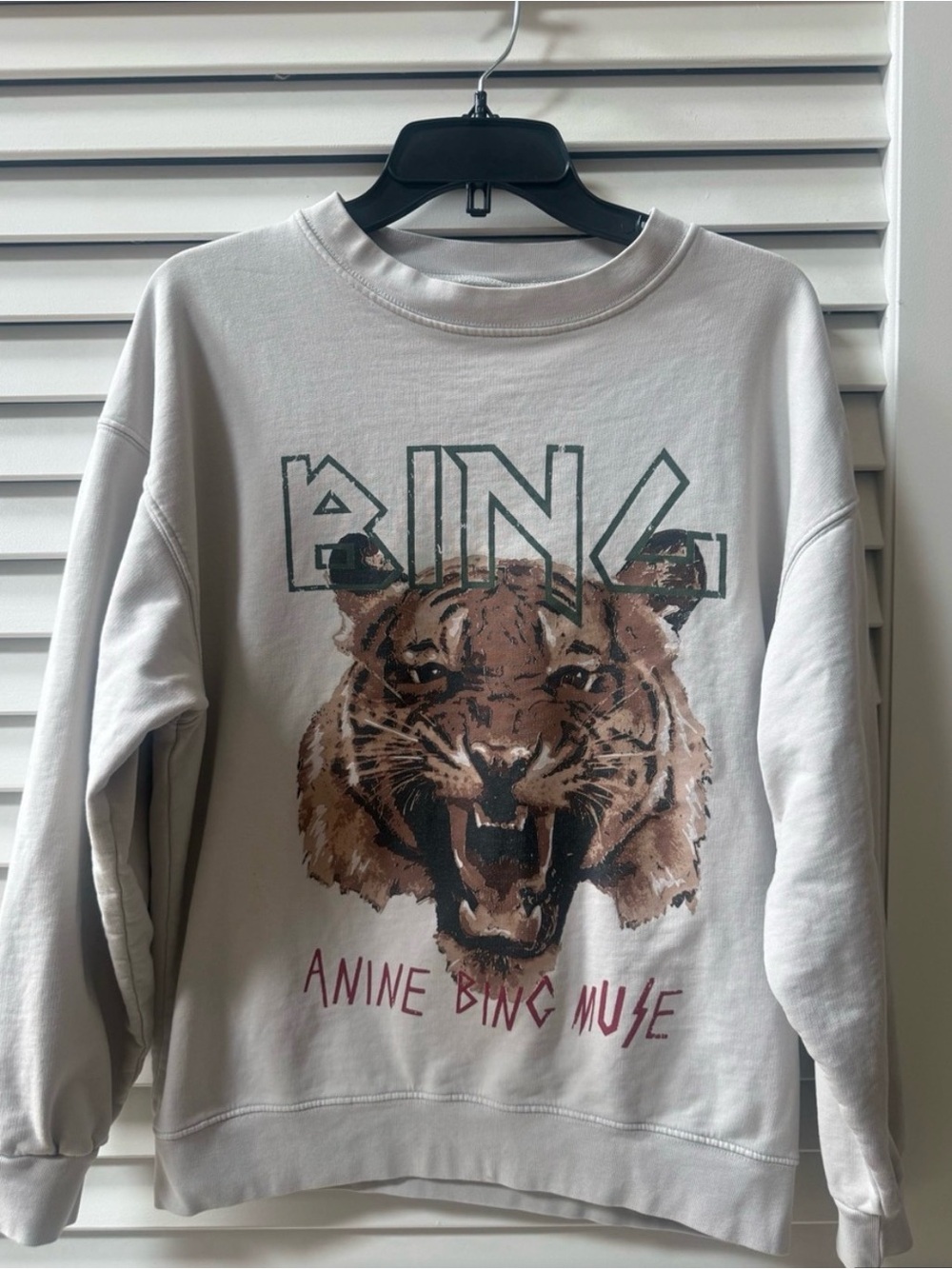 Anine Bing Cream Graphic Tiger Sweatshirt - Picture 2 of 10